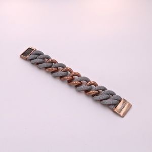A&M Rose Gold in Silver Mesh Large Links Bracelet